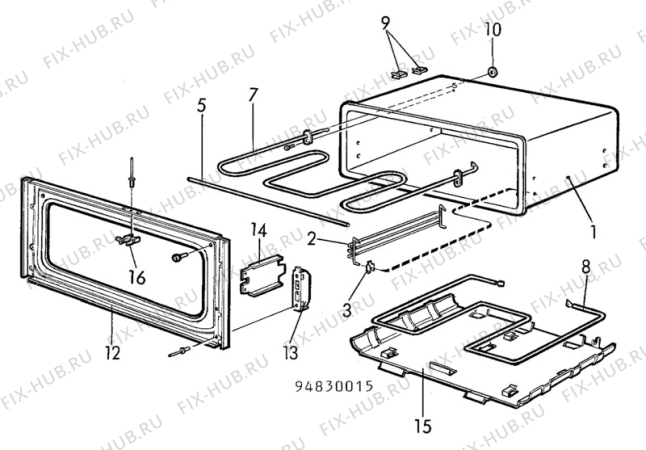 Взрыв-схема посудомоечной машины Unknown QSP603 - Схема узла H10 Oven Cavity (small)